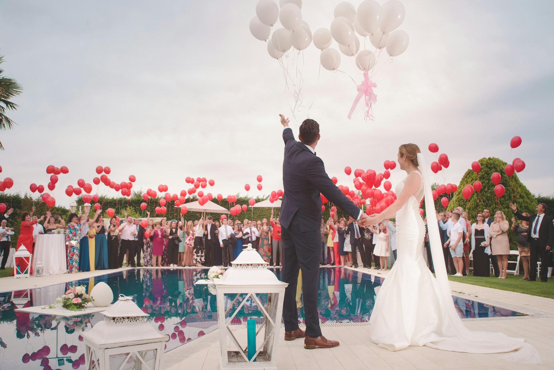 A couple celebrating after their marriage